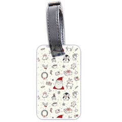 Cute Christmas Doodles Seamless Pattern Luggage Tag (two Sides) by Vaneshart