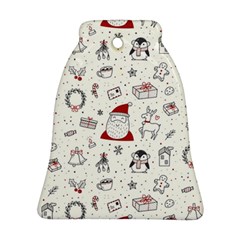 Cute Christmas Doodles Seamless Pattern Ornament (bell)