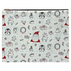 Cute Christmas Doodles Seamless Pattern Cosmetic Bag (xxxl) by Vaneshart