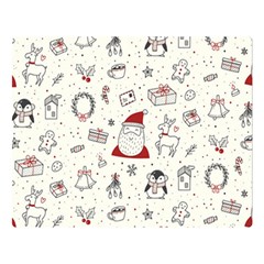 Cute Christmas Doodles Seamless Pattern Double Sided Flano Blanket (large) 