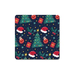 Colorful Funny Christmas Pattern Square Magnet by Vaneshart