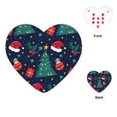 Colorful Funny Christmas Pattern Playing Cards Single Design (heart) by Vaneshart