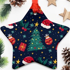 Colorful Funny Christmas Pattern Star Ornament (two Sides) by Vaneshart