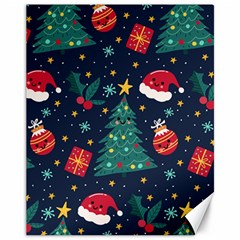 Colorful Funny Christmas Pattern Canvas 11  X 14  by Vaneshart