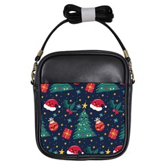 Colorful Funny Christmas Pattern Girls Sling Bag