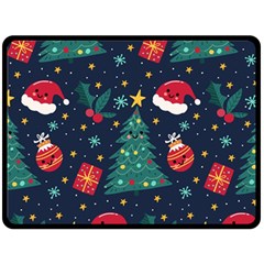 Colorful Funny Christmas Pattern Fleece Blanket (large)  by Vaneshart