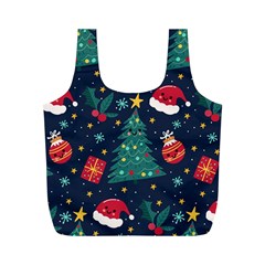 Colorful Funny Christmas Pattern Full Print Recycle Bag (m) by Vaneshart