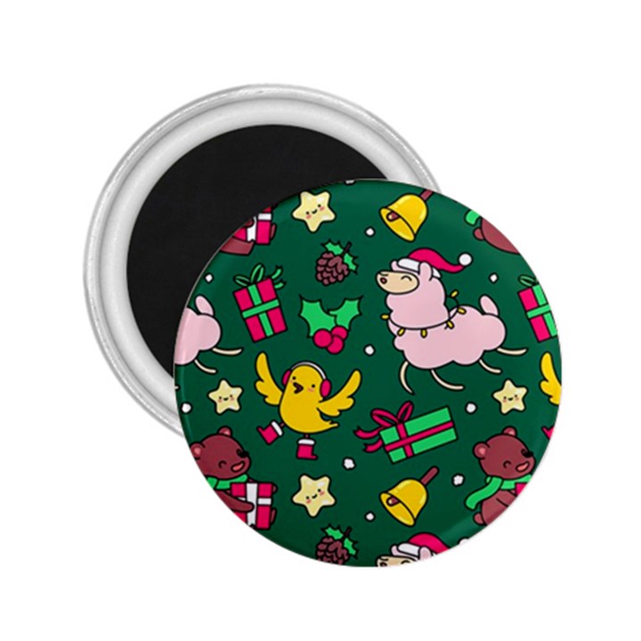 Funny Decoration Christmas Pattern Background 2.25  Magnets