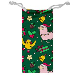 Funny Decoration Christmas Pattern Background Jewelry Bag by Vaneshart