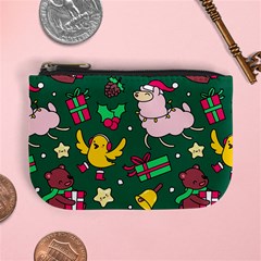 Funny Decoration Christmas Pattern Background Mini Coin Purse by Vaneshart