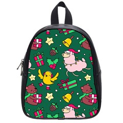 Funny Decoration Christmas Pattern Background School Bag (small) by Vaneshart