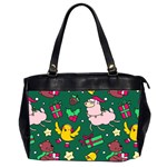 Funny Decoration Christmas Pattern Background Oversize Office Handbag (2 Sides) Front