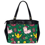 Funny Decoration Christmas Pattern Background Oversize Office Handbag (2 Sides) Back