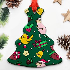 Funny Decoration Christmas Pattern Background Ornament (christmas Tree)  by Vaneshart