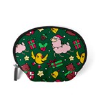 Funny Decoration Christmas Pattern Background Accessory Pouch (Small) Back