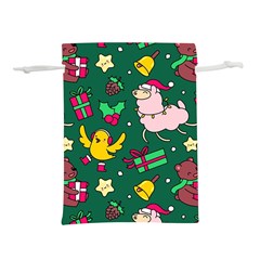 Funny Decoration Christmas Pattern Background Lightweight Drawstring Pouch (s) by Vaneshart