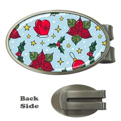 Colorful Funny Christmas Pattern Money Clips (oval)  by Vaneshart