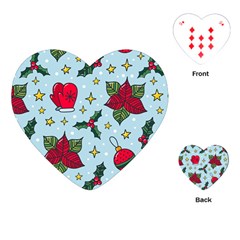 Colorful Funny Christmas Pattern Playing Cards Single Design (heart) by Vaneshart