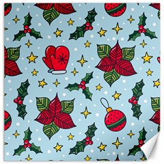 Colorful Funny Christmas Pattern Canvas 12  X 12  by Vaneshart