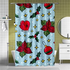 Colorful Funny Christmas Pattern Shower Curtain 48  X 72  (small)  by Vaneshart