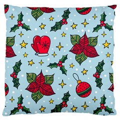 Colorful Funny Christmas Pattern Large Flano Cushion Case (one Side) by Vaneshart