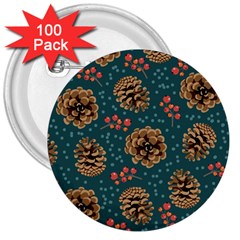 Christmas Seamless Pattern 3  Buttons (100 Pack)  by Vaneshart