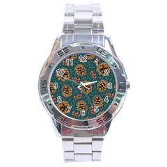 Christmas Seamless Pattern Stainless Steel Analogue Watch by Vaneshart