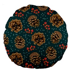 Christmas Seamless Pattern Large 18  Premium Round Cushions by Vaneshart