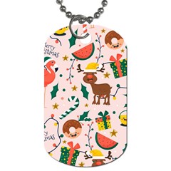 Colorful Funny Christmas Pattern Dog Tag (one Side) by Vaneshart