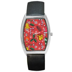 Colorful Funny Christmas Pattern Barrel Style Metal Watch by Vaneshart