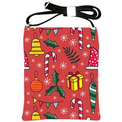 Colorful Funny Christmas Pattern Shoulder Sling Bag by Vaneshart