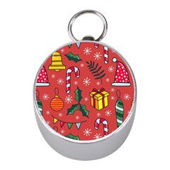 Colorful Funny Christmas Pattern Mini Silver Compasses