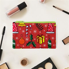 Colorful Funny Christmas Pattern Cosmetic Bag (xs) by Vaneshart