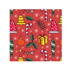 Colorful Funny Christmas Pattern Small Satin Scarf (square) by Vaneshart