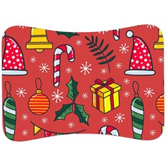 Colorful Funny Christmas Pattern Velour Seat Head Rest Cushion by Vaneshart