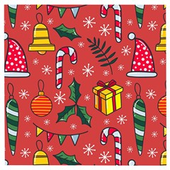 Colorful Funny Christmas Pattern Wooden Puzzle Square by Vaneshart