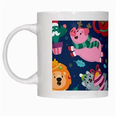 Funny Animal Christmas Pattern White Mugs by Vaneshart