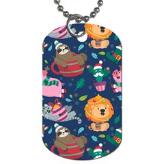 Funny Animal Christmas Pattern Dog Tag (one Side) by Vaneshart