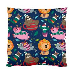 Funny Animal Christmas Pattern Standard Cushion Case (one Side) by Vaneshart