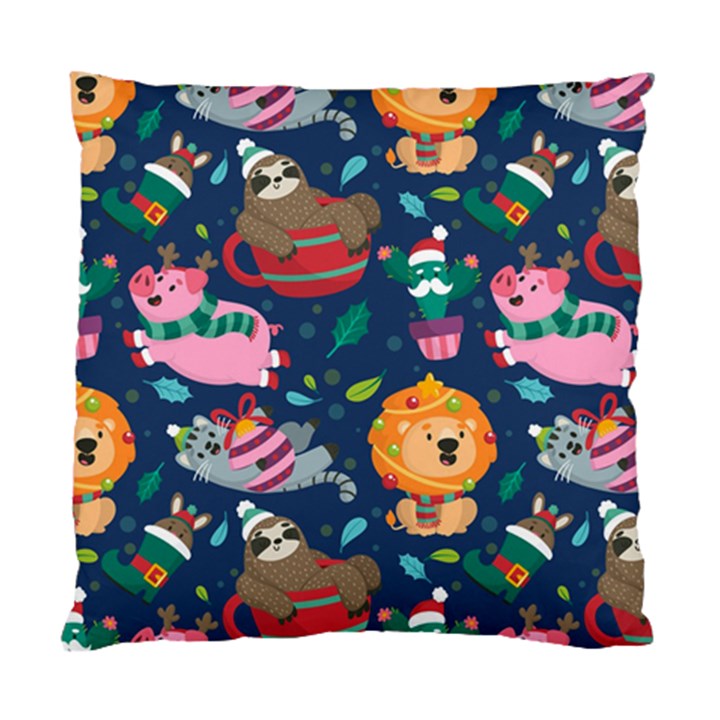 Funny Animal Christmas Pattern Standard Cushion Case (Two Sides)