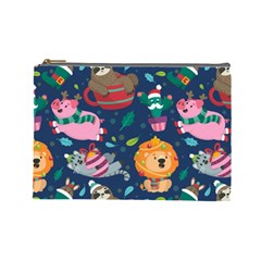 Funny Animal Christmas Pattern Cosmetic Bag (large)