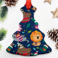 Funny Animal Christmas Pattern Ornament (christmas Tree)  by Vaneshart