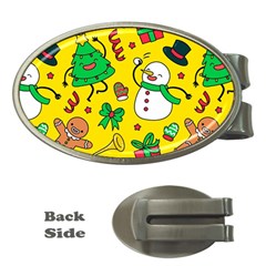 Funny Decoration Christmas Pattern Money Clips (oval)  by Vaneshart