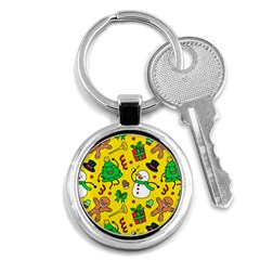 Funny Decoration Christmas Pattern Key Chain (round) by Vaneshart