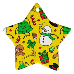 Funny Decoration Christmas Pattern Star Ornament (two Sides) by Vaneshart