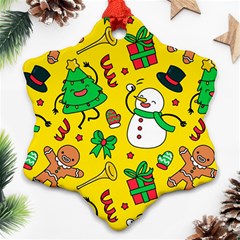 Funny Decoration Christmas Pattern Ornament (snowflake) by Vaneshart