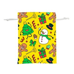 Funny Decoration Christmas Pattern Lightweight Drawstring Pouch (l) by Vaneshart