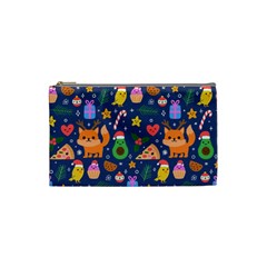 Colorful Funny Christmas Pattern Cosmetic Bag (small) by Vaneshart