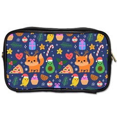 Colorful Funny Christmas Pattern Toiletries Bag (two Sides) by Vaneshart