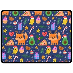 Colorful Funny Christmas Pattern Fleece Blanket (large)  by Vaneshart